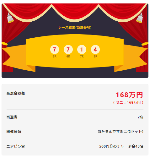 当たるんです。あたるんです。